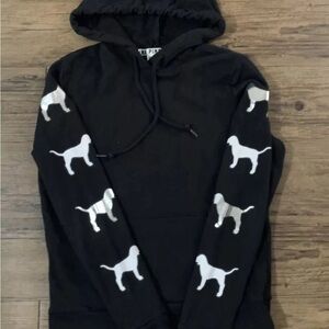 PINK Victoria's Secret Black Hoodie with dog / pup